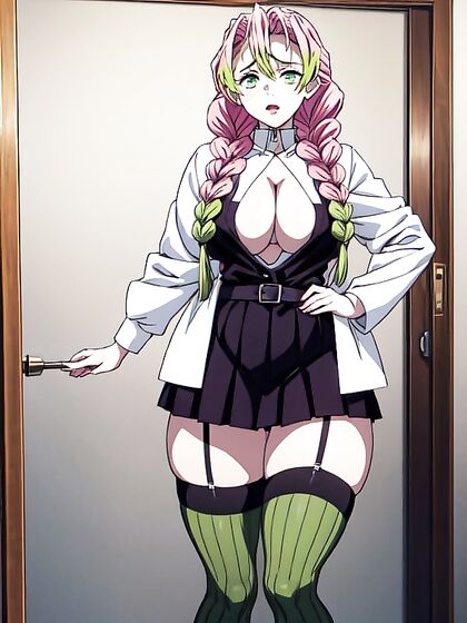 Mitsuri Kanroji from Demon Slayer Enjoying Massive Breasts in the Bathroom Hentai Scene