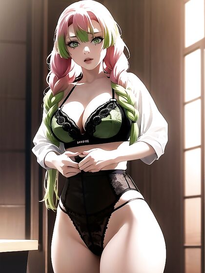 Mitsuri Kanroji from Demon Slayer Enjoying Intense Solo Hentai Pleasure
