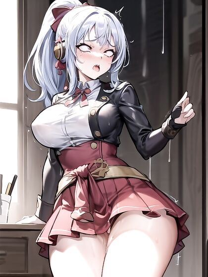 Mature Student in School Uniform Explored with Thick Lines in Hentai Action