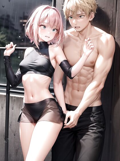 Blonde Haired Beauty Grabbed from Behind at the Lake in Steamy Hentai Action