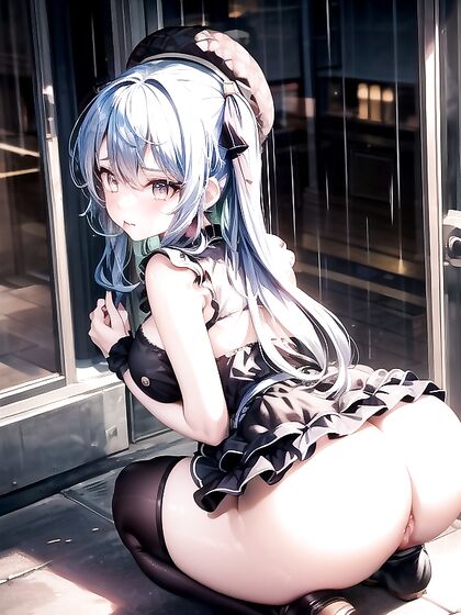 Hoshimachi Suisei's Rounded Ass and Thigh-High Socks in Seductive Hentai Scenes