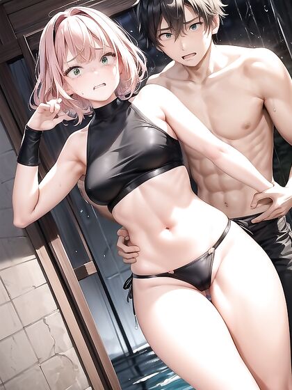 Pink-Eyed Beauty Spreads Her Arms Wide by the Lake for Hot Hentai Action