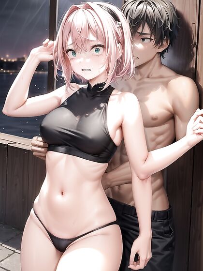 Sweaty 18-Year-Old in Sport Bra for Intense Hentai Pleasure