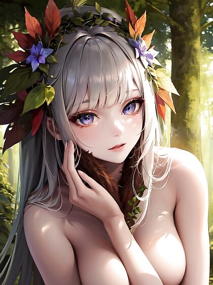 Nude Forest Spirit in Intimate Close-Up Hentai Scenes