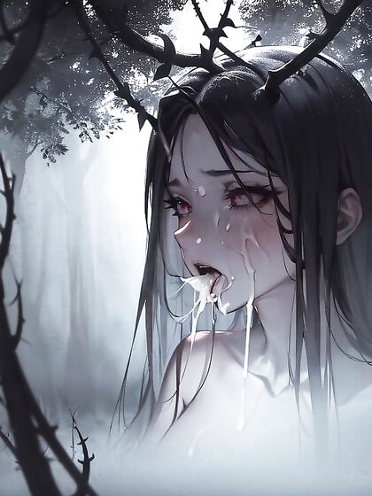 Eerie Moonlit Night: Spreading Asscheeks in a Haunting Hentai Scene