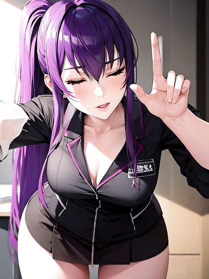 Saeko Busujima from of the Dead Models Seductive Kisses in Steamy Hentai Scenes