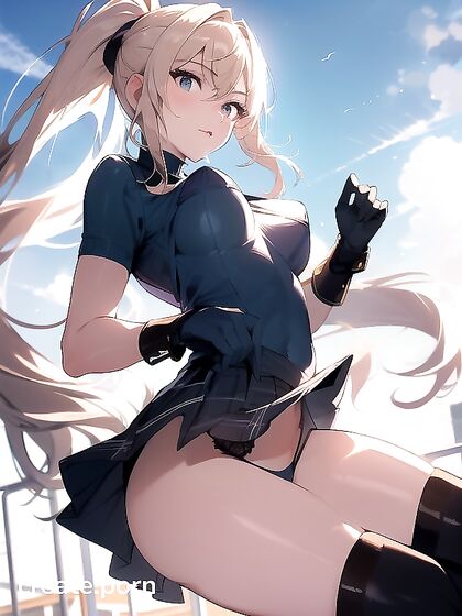 Leaning Forward with Her Horny Bottom Up for hentai Pleasure