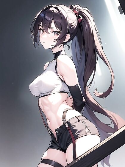 Multiple Waists Shots with Shaved Pussies and Covered Nipples in Anime Hentai Action