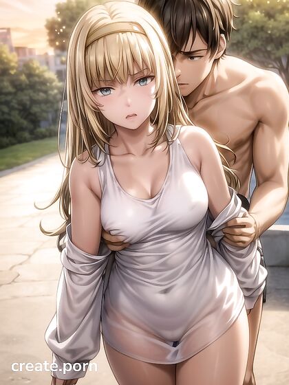 Leaning Forward with Perky Boobs and Medium Ass in Seductive Hentai Action