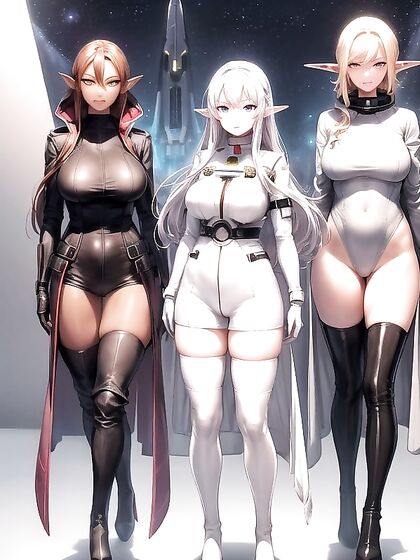 Thigh-High Booted Elf With Pointy Ears in Sci-Fi Hentai Action