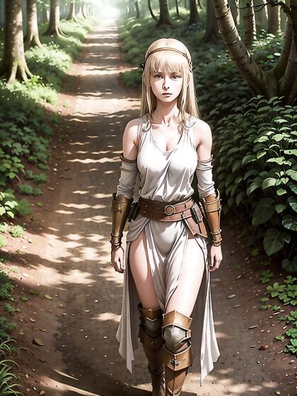 Medieval Warrior in Armor Gloves Exploring Erotic Forest Fantasies