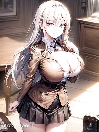 Grinning Pale-Skinned Beauty Stares Seductively at You inSTEAMING Hentai Action