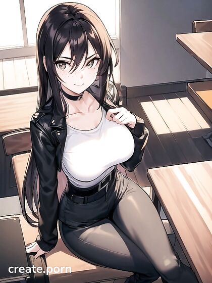 Gorgeous Front View with Sexy Boots Staring Intently at You in Hentai AI Porn