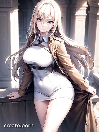 Blonde Babe Seductively Poses with Hands on Hips in Steamy Hentai Action