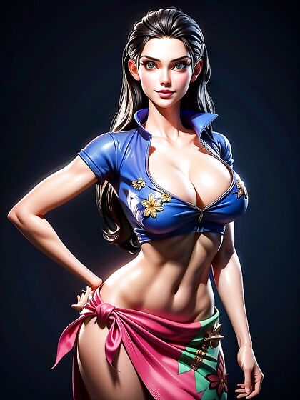 Nico Robin from One Piece in Seductive 3D Hentai AI Action