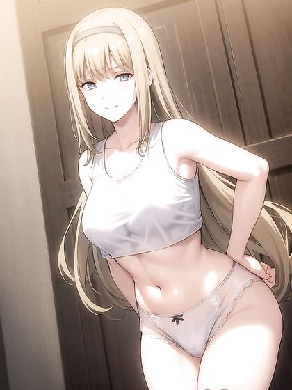 Teen 18+ in Crop Top Wears Cloth Diaper for Steamy Hentai Action