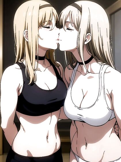 Mischievous Girl 18+s Kiss and Bliss Out in hentai AI Action