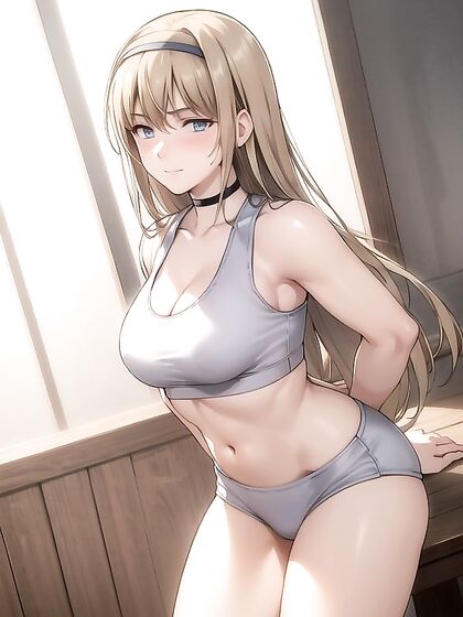 Wearing Calvin Klein Logo Sports Bra for Intense Hentai Action