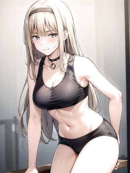 Ymir Fritz from Attack on Titan Wears Blacked Logo Sports Bra for Steamy Solo Hentai Action