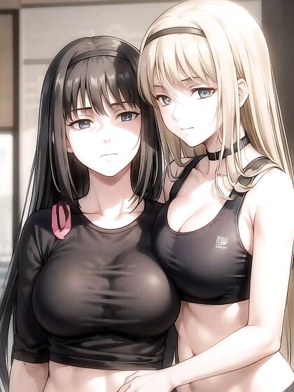 Blacked Logo Sports Bra and Sporty Shorts Turn Her On in Steamy Hentai Action