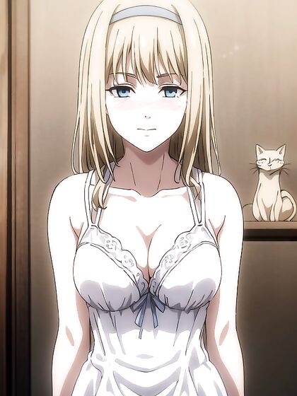 Ymir Fritz from Attack on Titan Seduces in Neko Cat Lingerie Cosplay