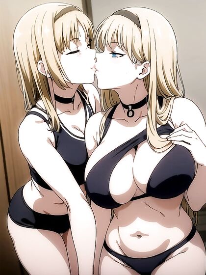 Two Girl 18+s Locked in Passionate Kisses at the Gym in Hentai Bliss