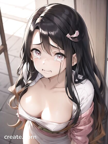 Nezuko from Demon Slayer Teases at 18 with Seductive Shirt Lifting in Hentai AIPorn