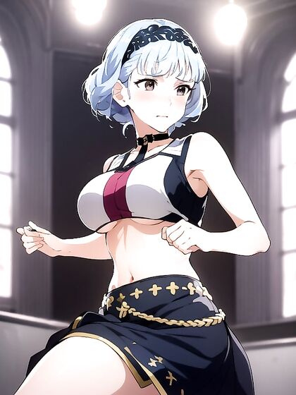 Marianne from Fire Emblem Seduces as a Cheerleader in Solo Hentai Ecstasy