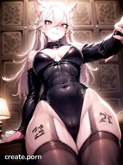 Glowing-Eyed Babe in Stockings Takes On Intense Hentai Action