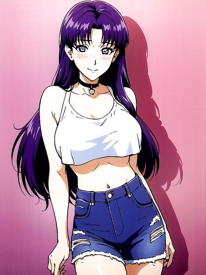 Seductive Underboob in Oversized T-Shirt and Skinny Jeans Hentai Action