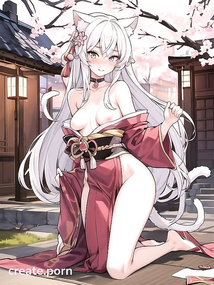 Sakura Garden Seduction: Light-Skinned Beauty in Submissive Hentai Bliss