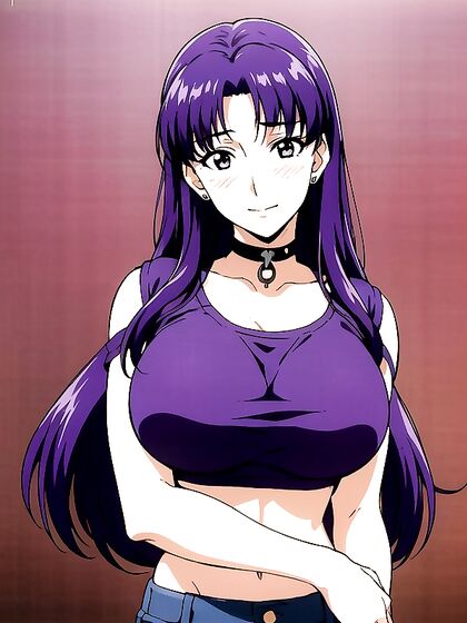 Misato from Evangelion Wears Crop Top for Steamy Casual Hentai Scenes