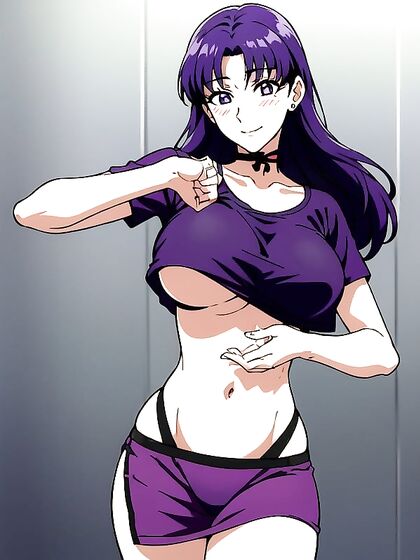 Misato from Evangelion Choked While Dancing in Seductive Hentai Scenes