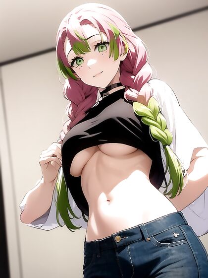Teen 18+ Seductress in Oversized T-Shirt Teases with Underboob in Steamy Hentai Action