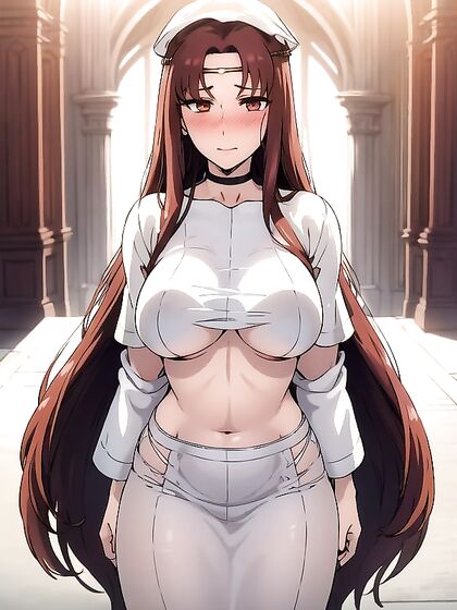 Elen from Fire Emblem Playfully Smiles and Blushes in Sexy Underwear Hentai Action