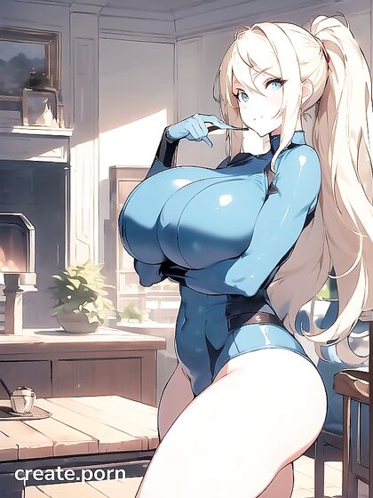 Samus from Metroid Shows Off Her Massive Ass While Staring at You in steamy Hentai Action