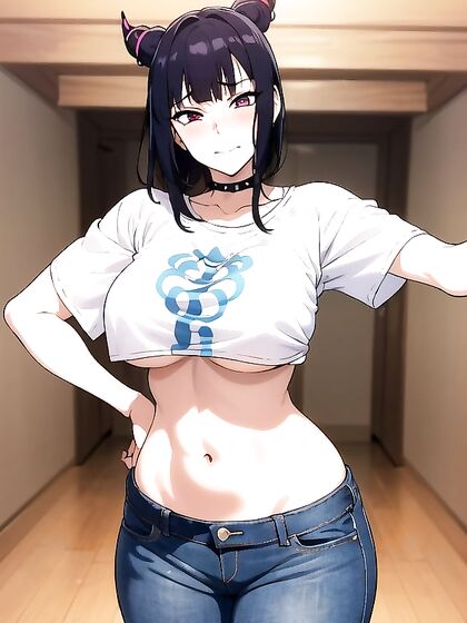 Juri from Street Fighter in Oversized T-Shirt for Detailed Hentai Pleasure