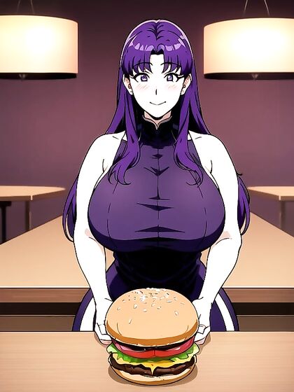 Misato from Evangelion Indulges in Disgusting Obesity Fetish Hentai Scenes