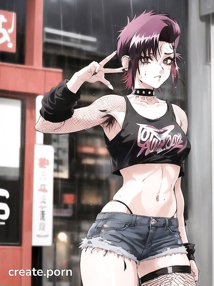 Retro Chick with Mohawk and Fingerless Gloves Nails It in Hentai Action