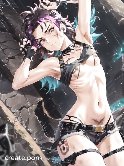 Spiky-Haired hentai Goddess Explores Armpit Hair Kinks with Seductive Fingerless Gloves