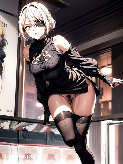 Heavily Made-Up Beauty with Glowing Brown Eyes and Sparkling Jewelry in Hentai Action