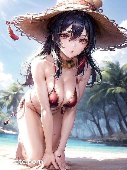 Cute Girl 18+ with Wind-Swept Hair Raises Her Arms for Seductive Hentai Action