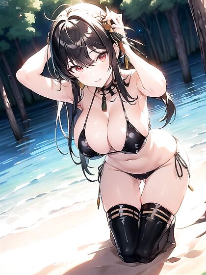 Cute Girl 18+ Smiles for the Camera While Men Stare at Her Seductive Body in hentai IAPornography