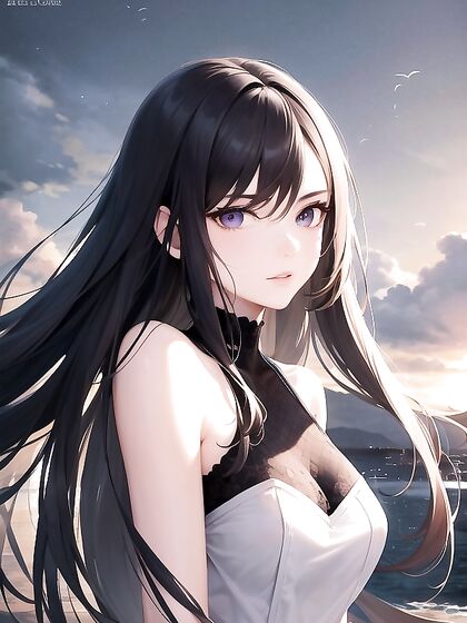 DARK HAIR AND BARE SHOULDERS IN SIZZLING HENTAI ACTION