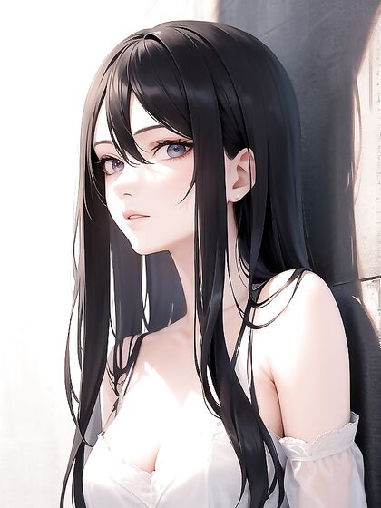 DARK HAIR AND BARE SHOULDERS IN SIZZLING HENTAI ACTION