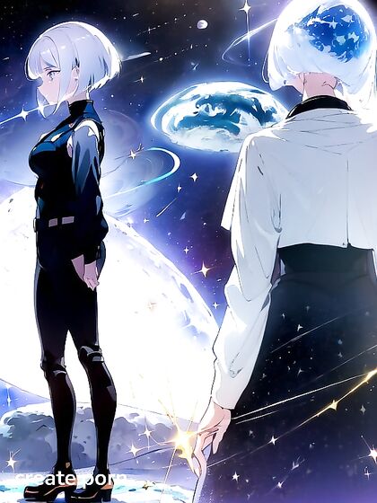 Tears in Space: Cosmic Pleasure Makes Her in Sparkling Hentai Bliss