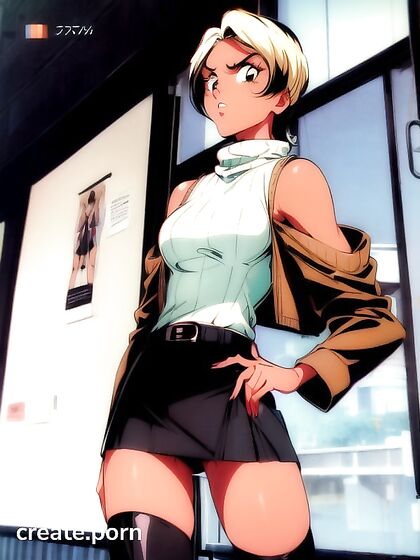 Dark-Toned Beauty Goes Commando in Seductive Hentai Action