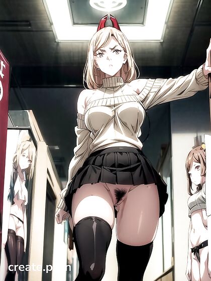 Blonde Beauty in Thigh-High Socks and Sparkling Jewelry Seduces in Hentai Porn