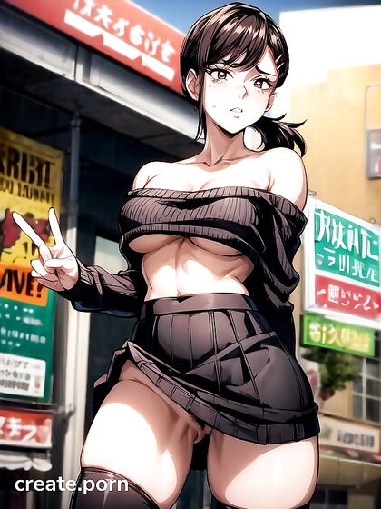 Thick-Thighed Beauty with Brown Eyes Goes Commando in Seductive Sock hentai