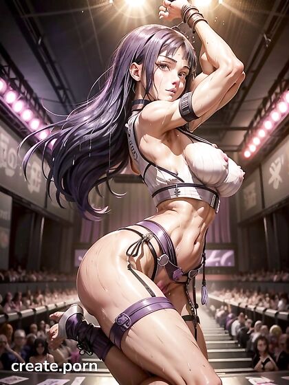Sweaty Hands Grasping the Pole in Vibrant Rainbow Lights Stripper hentai Action